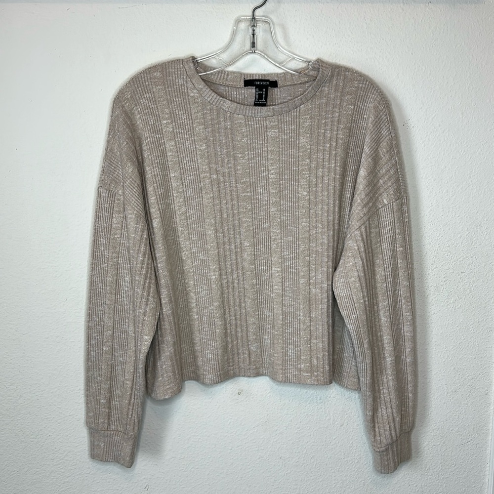 Forever 21, US size medium, tan long sleeve soft sweater.